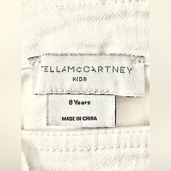 Stella McCartney Kids White Denim Jumpsuit Overalls Embroidered Flowers Girls 10 - Picture 4 of 6